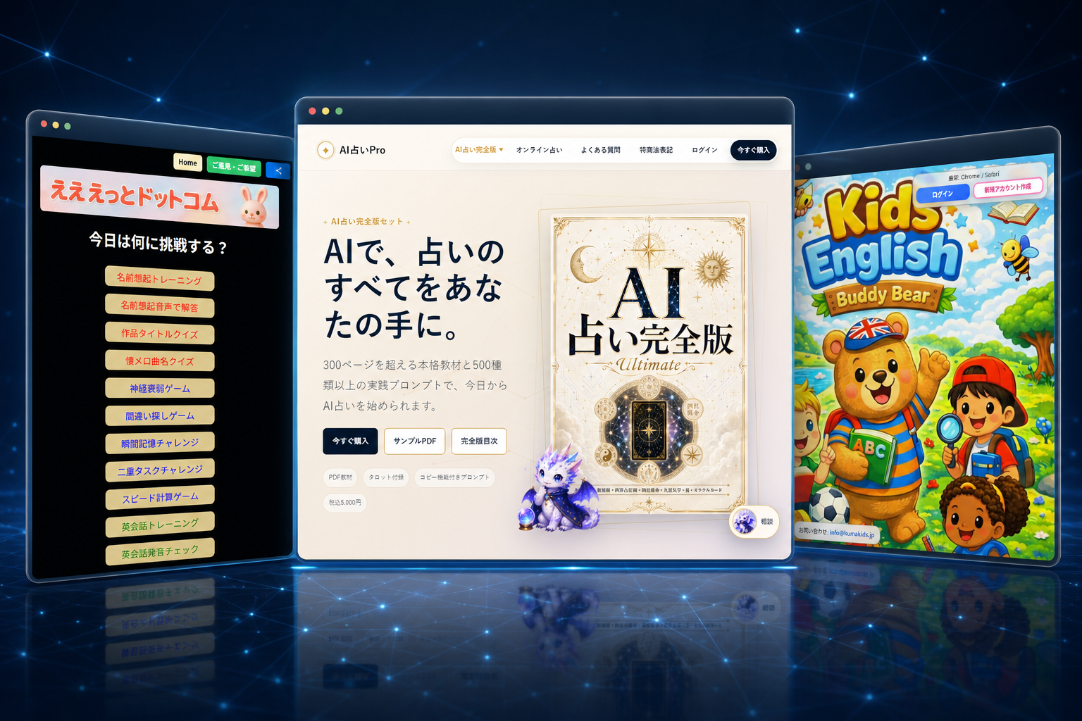 AI活用事業で展開する3つのWebサービス